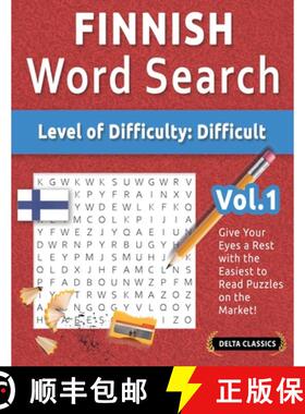 【3-4周达】FINNISH WORD SEARCH - LEVEL OF DIFFICULTY: HARD - VOL.1 - DELTA CLASSICS - GIVE YOUR EYES ... [9798349030598]