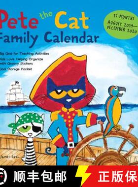 【3-4周达】Pete the Cat 17-Month 2019-2020 Family Wall Calendar [9781449498979]