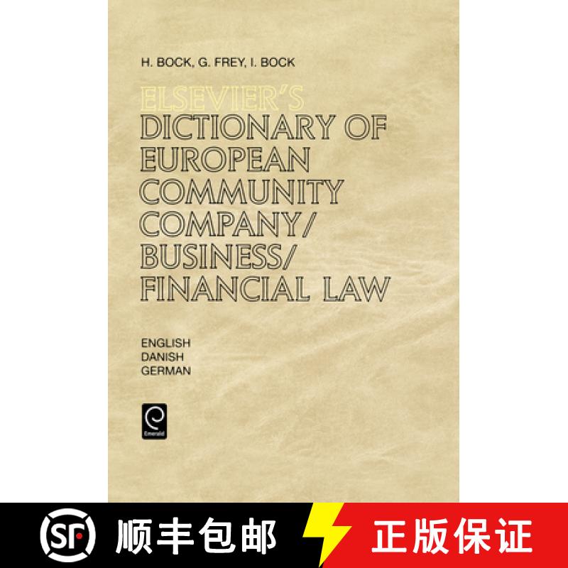【3-4周达】Elsevier's Dictionary of European Community Company/Business/Financial Law [9780444817839]