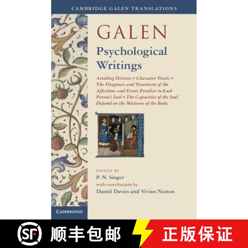 【3-4周达】Galen: Psychological Writings: Avoiding Distress, Character Traits, The Diagnosis and Trea... [9780521765176]