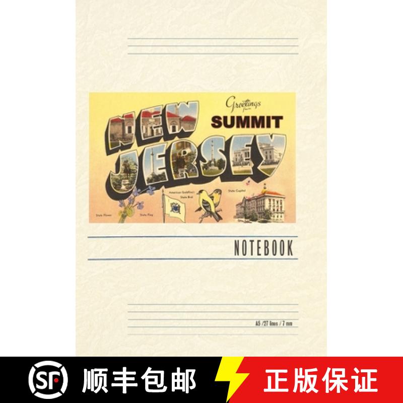 【3-4周达】Vintage Lined Notebook Greetings from Summit, New Jersey [9798385433230]