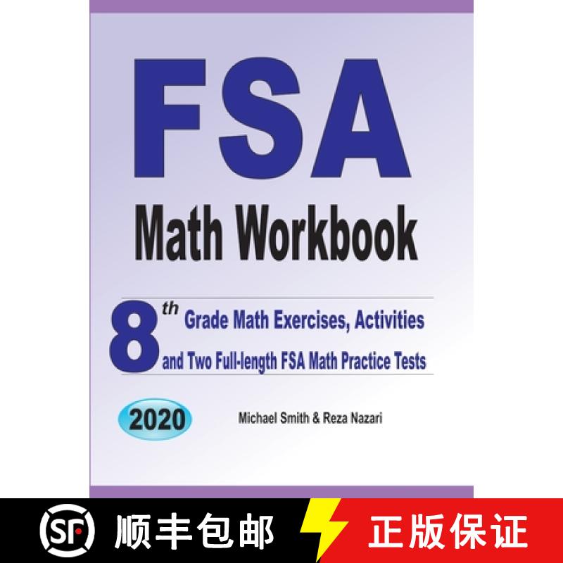 【3-4周达】FSA Math Workbook: 8th Grade Math Exercises, Activities, and Two Full-Length FSA Math Prac...[9781646126217]