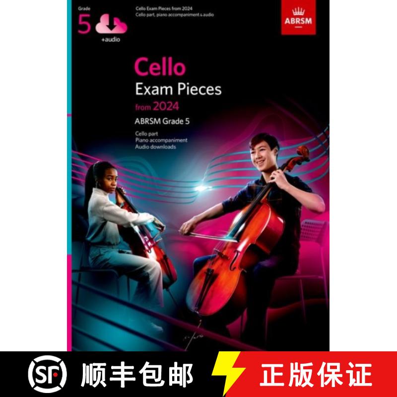 【2-3周达】Cello Exam Pieces from 2024, ABRSM Grade 5, Cello Part, Piano Accompaniment & Audio [9781786015792]