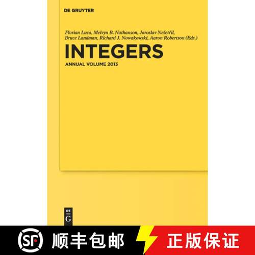 预订 Integers : Annual Volume 2013 [9783110298116]