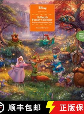 【3-4周达】Disney Dreams by Thomas Kinkade Studios 17-Month 2025-2026 Family Wall Calendar [9781524896751]