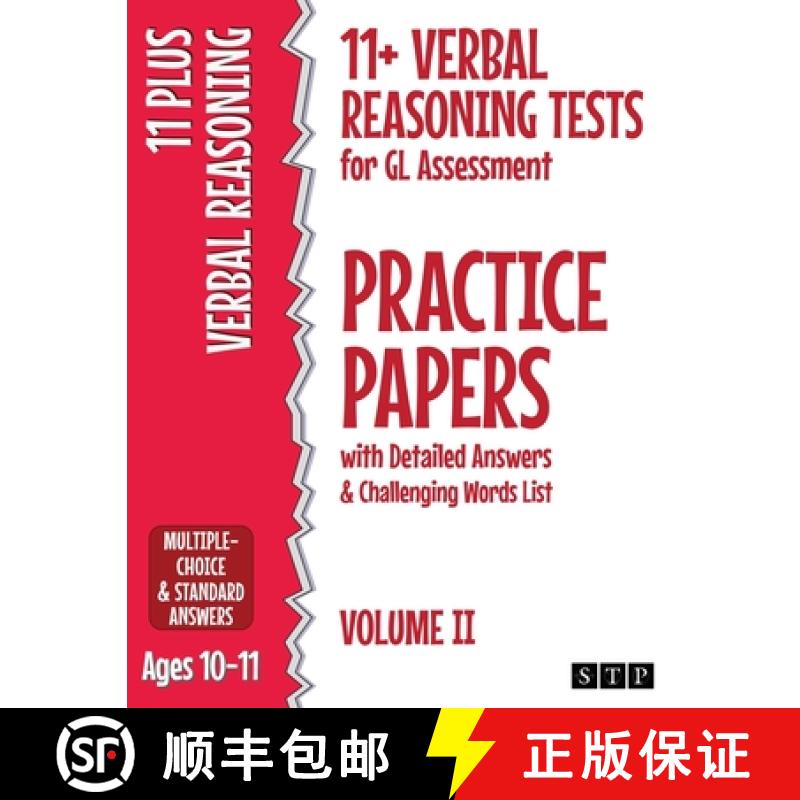 【3-4周达】11+ Verbal Reasoning Tests for GL Assessment Practice Papers with Detailed Answers & Chall... [9781912956142]