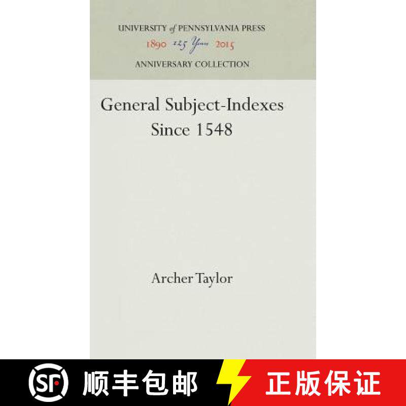 【3-4周达】General Subject-Indexes Since 1548 [9781512820102]