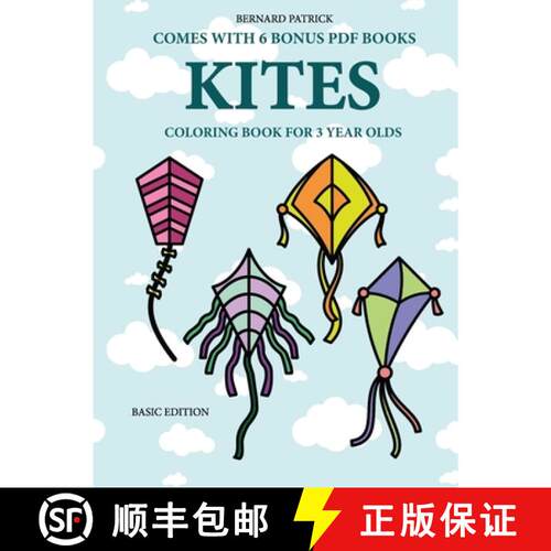 【3-4周达】Coloring Book for 3 Year Olds (Kites) [9780244860790]
