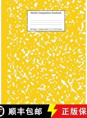 【3-4周达】Marble Composition Notebook College Ruled: Yellow Marble Notebooks, School Supplies, Noteb... [9781989387733]