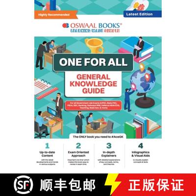 【3-4周达】Oswaal One for all GK Guide English Medium (Latest Edition) For All Government Job Exams (... [9789357289047]