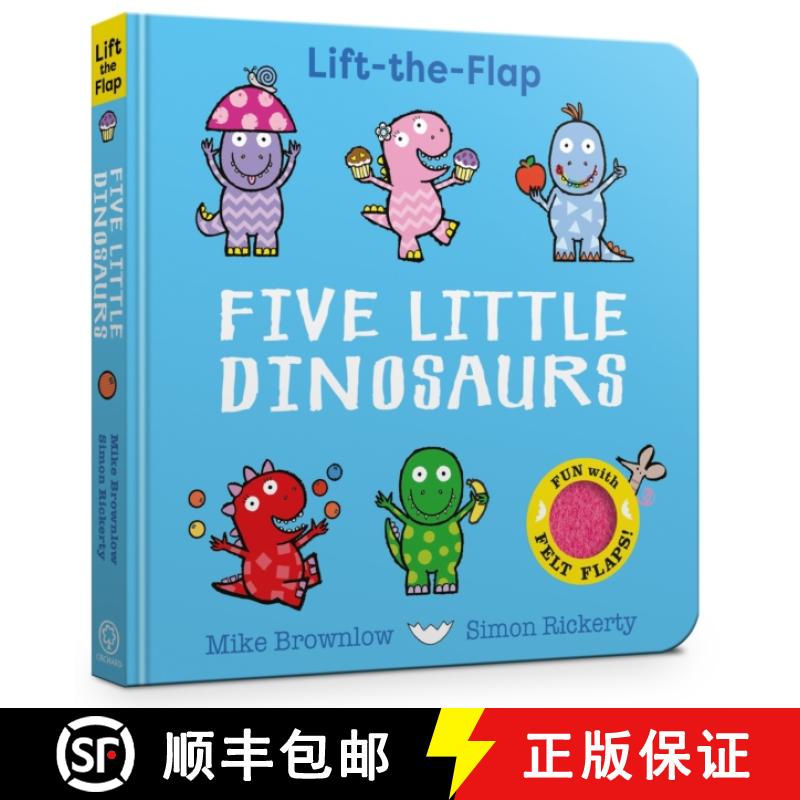 【3-4周达】Five Little Dinosaurs: A Felt Flaps Book [9781408370704]