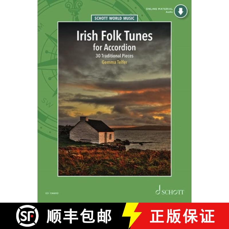 【2-3周达】Telfer: Irish Folk Tunes for Accordion - 30 Traditional Pieces Book with Online Material [9781847615602]