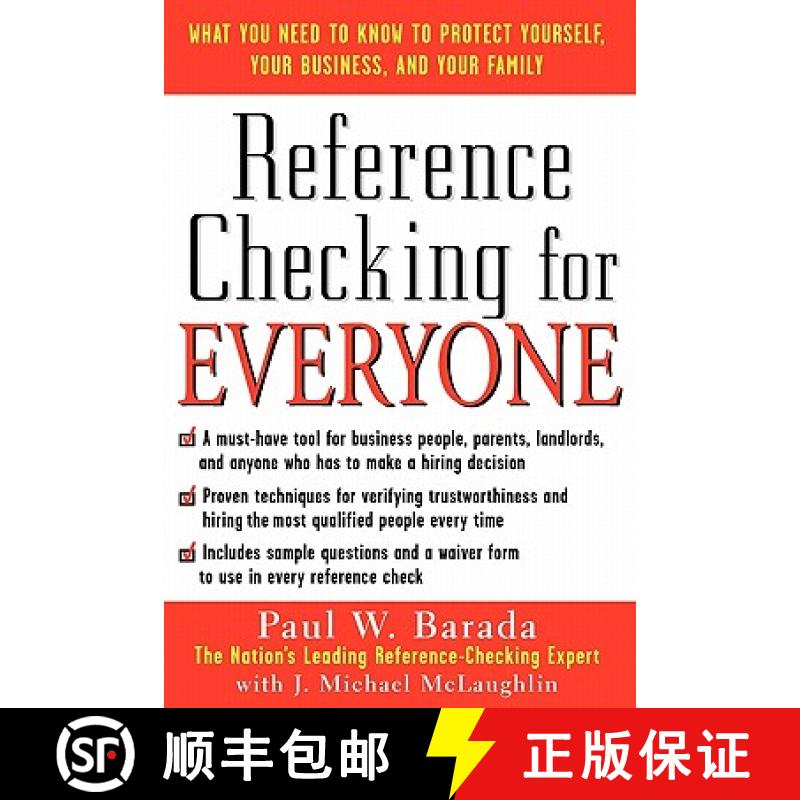 【3-4周达】Reference Checking for Everyone: What You Need to Know to Protect Yourself, Your Business,... [9780071423670]