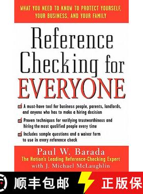 【3-4周达】Reference Checking for Everyone: What You Need to Know to Protect Yourself, Your Business,... [9780071423670]