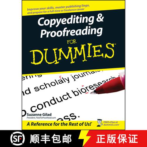 【3-4周达】Copyediting & Proofreading For Dummies [Wiley教育学] [9780470121719]