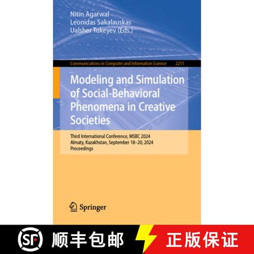 【3-4周达】Modeling and Simulation of Social-Behavioral Phenomena in Creative Societies: Third Intern... [9783031722592]