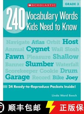 预订 240 Vocabulary Words Kids Need to Know: Grade 3: 24 Ready-To-Reproduce Packets That Make Vocabul... [9780545468633]