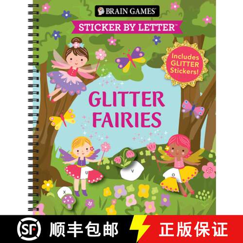 【3-4周达】Brain Games - Sticker by Letter: Glitter Fairies: Includes 1 Glitter Sticker Sheet to Comp... [9781639388202]