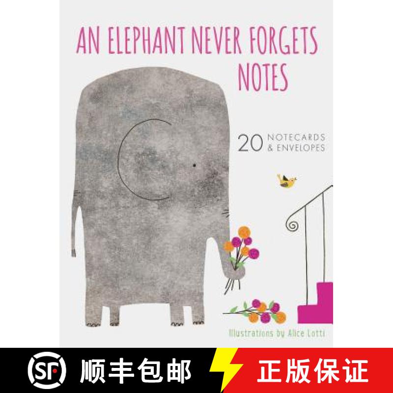 【3-4周达】An Elephant Never Forgets Notes : 20 Notecards & Envelopes [9781452168357]