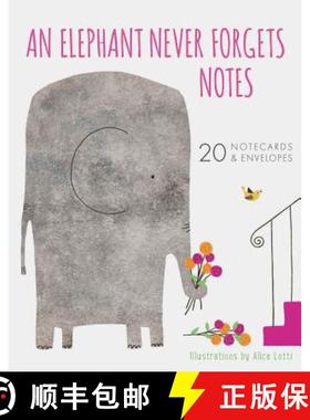 【3-4周达】An Elephant Never Forgets Notes : 20 Notecards & Envelopes [9781452168357]