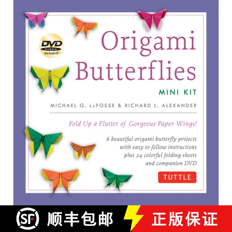 【3-4周达】Origami Butterflies Mini Kit: Fold Up a Flutter of Gorgeous Paper Wings!: Kit with Origami... [9784805312780]