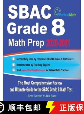 预订 SBAC Grade 8 Math Prep 2020-2021: The Most Comprehensive Review and Ultimate Guide to the SBAC G... [9781646123025]