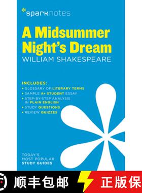 【3-4周达】A Midsummer Night's Dream Sparknotes Literature Guide: Volume 44 [9781411469617]