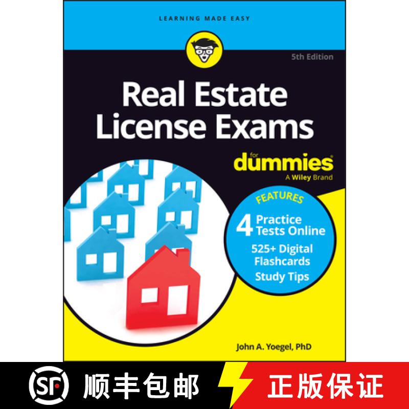 【3-4周达】Real Estate License Exams For Dummies, 5th Edition (+ 4 Practice Exams and 525 Flashcards ... [9781394204113]