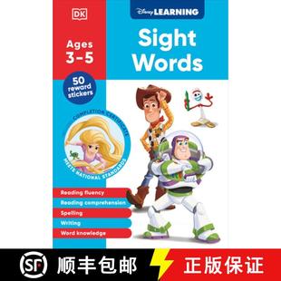 Workbook Disney Ages Sight fo... Writing Preschool 9798217128235 Reading Words Spelling Learning 预订 English