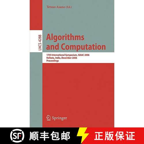 【3-4周达】Algorithms and Computation : 7th International Symposium, ISAAC '96, Osaka, Japan, Decembe... [9783540620488]