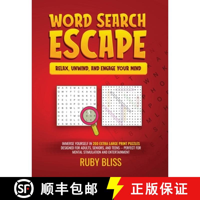 【3-4周达】Word Search Escape Relax, Unwind, and Engage Your Mind: Immerse Yourself in 200 Extra Larg... [9781088196854]