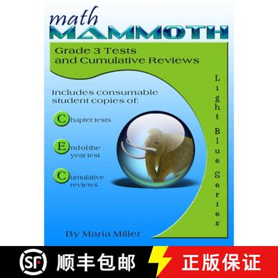 预订 Math Mammoth Grade 3 Tests and Cumulative Reviews [9781942715511]