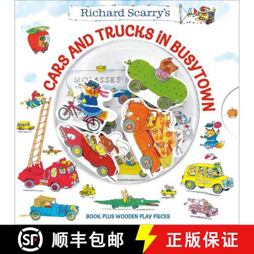 预订 Richard Scarry's Cars and Trucks in Busytown: Book Plus Wooden Play Pieces [9798217123520]