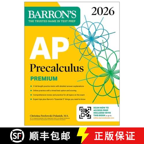 【3-4周达】AP Precalculus Premium, 2026: Prep Book with 3 Practice Tests + Comprehensive Review + Onl... [9781506296760]