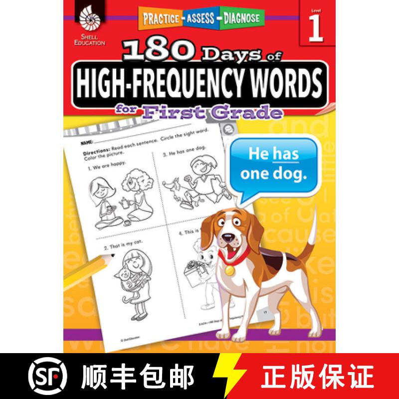 【3-4周达】180 Days(tm) High-Frequency Words for First Grade: Practice, Assess, Diagnose [9781425816346]