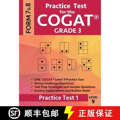 【3-4周达】Practice Test for the Cogat Grade 3 Level 9 Form 7 and 8: Practice Test 1: 3rd Grade Test ... [9781948255523]