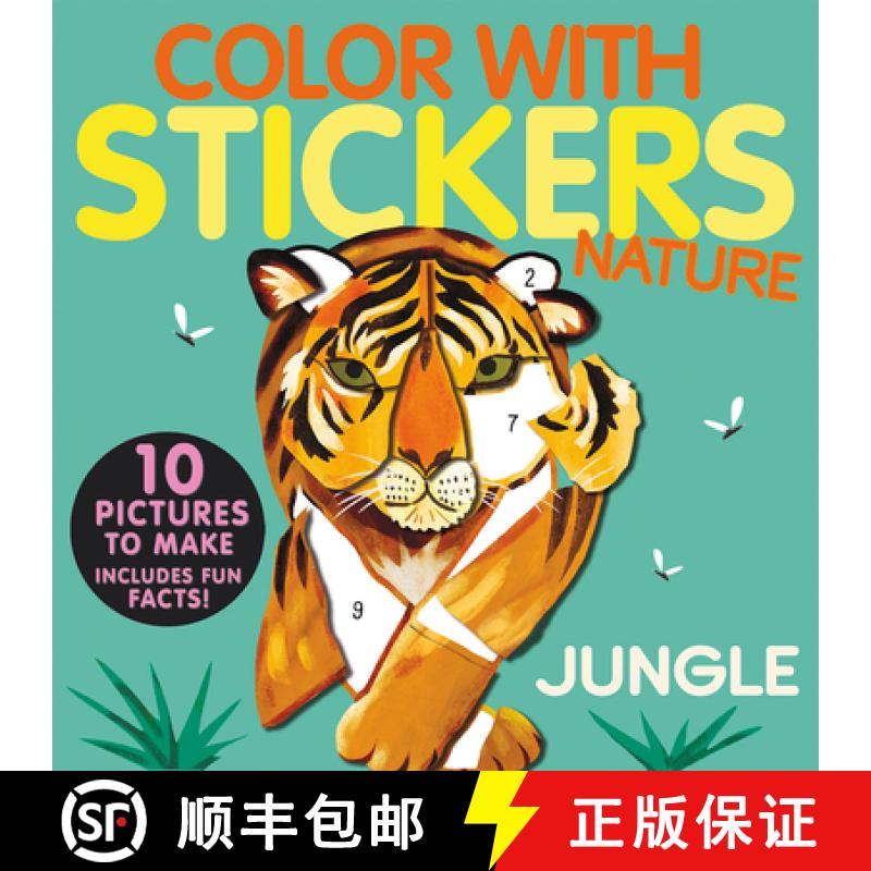 【3-4周达】Color with Stickers: Jungle: 10 Pictures to Make - Includes Fun Facts! [9781664340190]