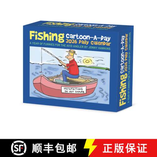 【3-4周达】Fishing Cartoon-A-Day by Jonny Hawkins 2026 5.4 X 6.2 Box Calendar [9781549254161]