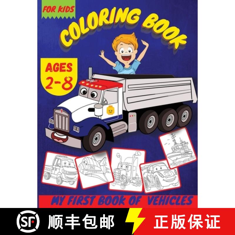 【3-4周达】Vehicles Coloring Books For Boys: Cars,Truck And Vehicles Coloring Book | Toddler Coloring... [9781915100542]