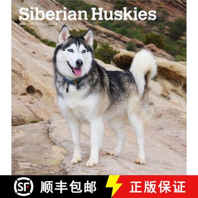【3-4周达】Siberian Huskies 2026 12 X 24 Inch (Hanging) Monthly Square Wall Calendar Plastic-Free [9798330705580]