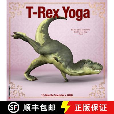 【3-4周达】T-Rex Yoga 2026 12 X 12 Wall Calendar [9781549252921]