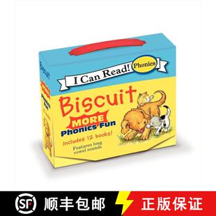 【3-4周达】Biscuit: MORE 12-Book Phonics Fun!: A Box of 12 Mini-Books Featuring Short and Long Vowel ... [9780062086532]