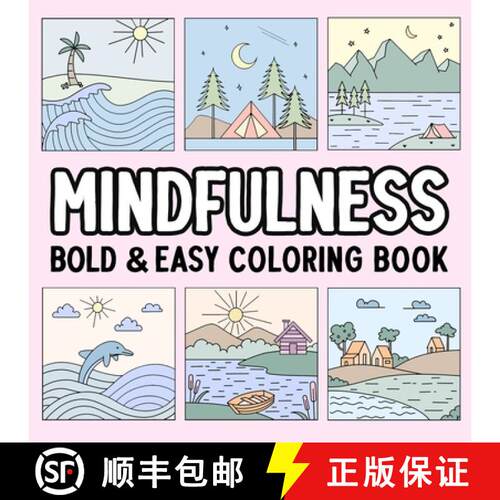 【3-4周达】Mindfulness Bold and Easy Coloring Book [9798330319411]