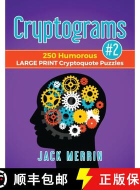 【3-4周达】Cryptograms #2: 250 Humorous LARGE PRINT Cryptoquote Puzzles [9781951557010]