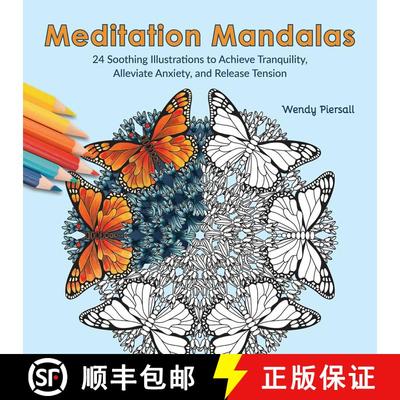 【3-4周达】Meditation Mandalas: 24 Soothing Illustrations to Achieve Tranquility, Alleviate Anxiety, ... [9781646046706]