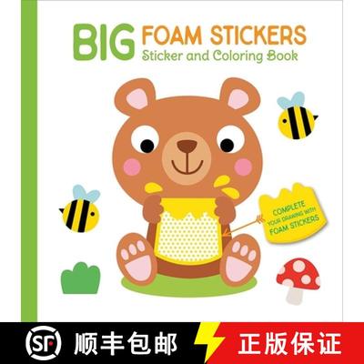预订 Big Foam Stickers: Sticker & Coloring Book (Bear & Friends) [9789465055367]