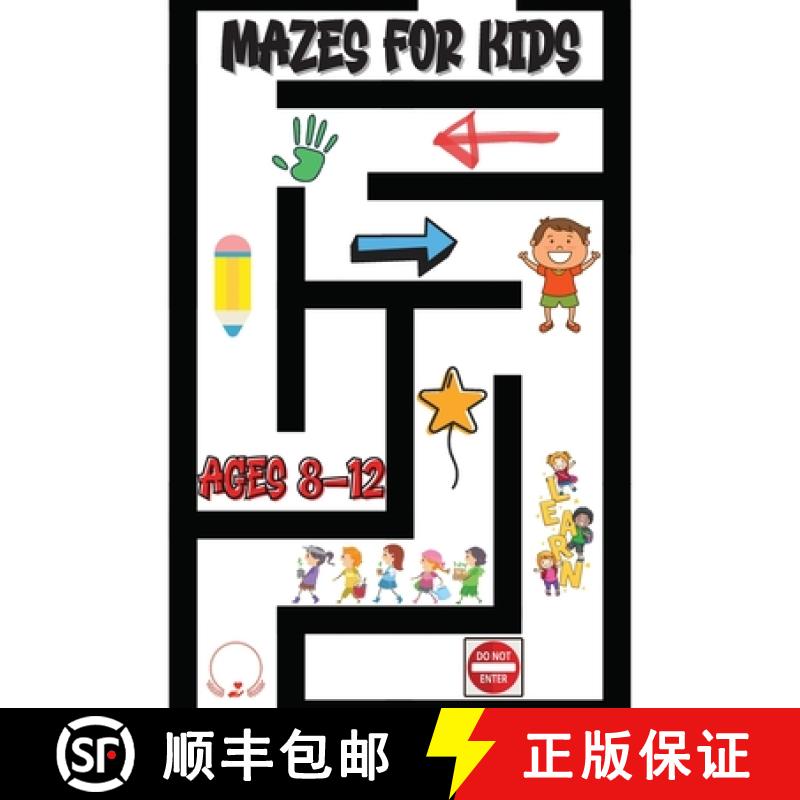 【3-4周达】Mazes for Kids Ages 8-12: Stunning Maze Activity Book | Exciting Game Levels Design [9786069612323]