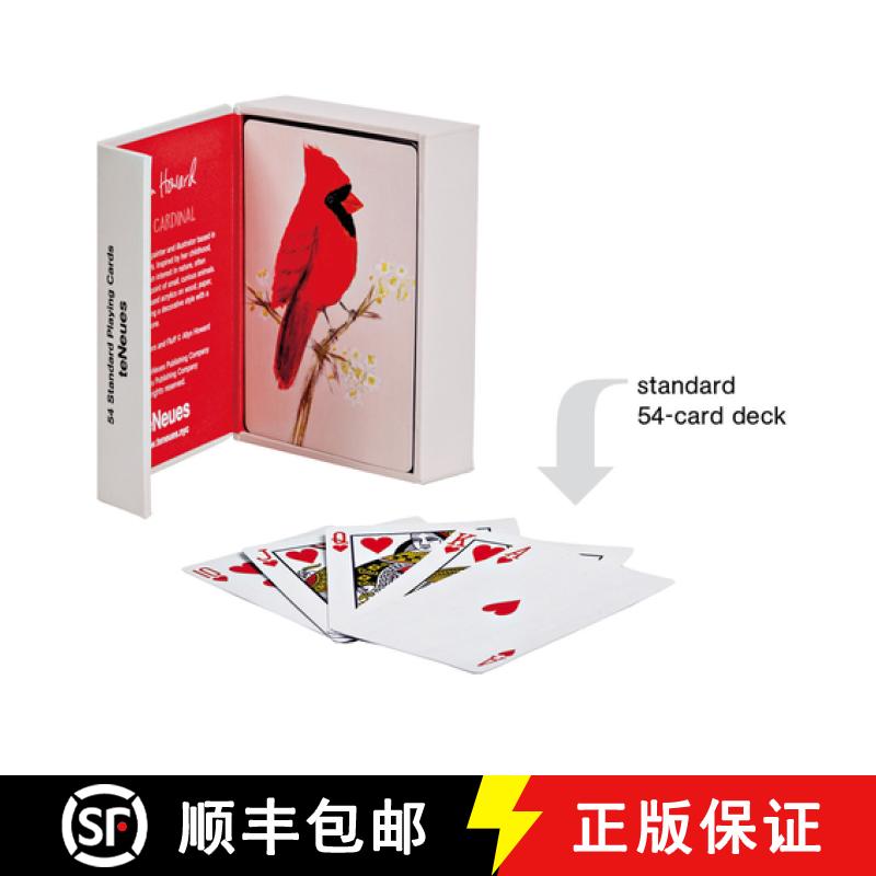 【3-4周达】Teneues - Playing Cards: Red Cardinal, Blue Core Card Stock, Linen Imprint Surface, 52 Ful... [9781623258610]
