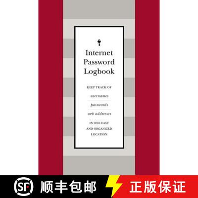 【3-4周达】Internet Password Logbook (Red Leatherette): Keep Track of Usernames, Passwords, Web Addre... [9781631065668]