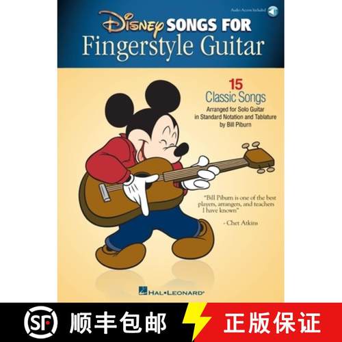 预订 Disney Songs for Fingerstyle Guitar: 15 Classic Songs Arranged by Solo Guitar in Standard Notati... [9781495069048]